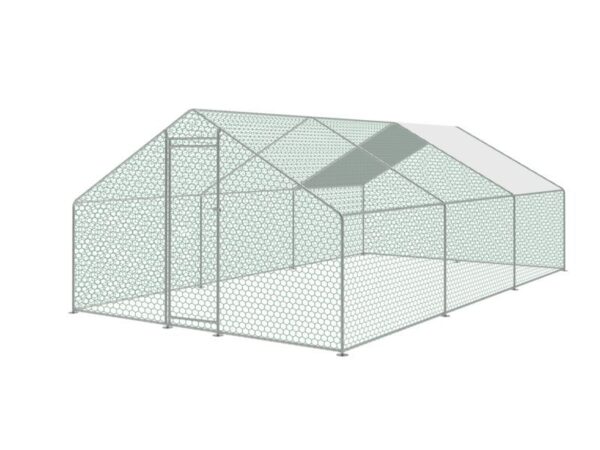 Voliere poules métal 6x3x1,95m - 2 boites